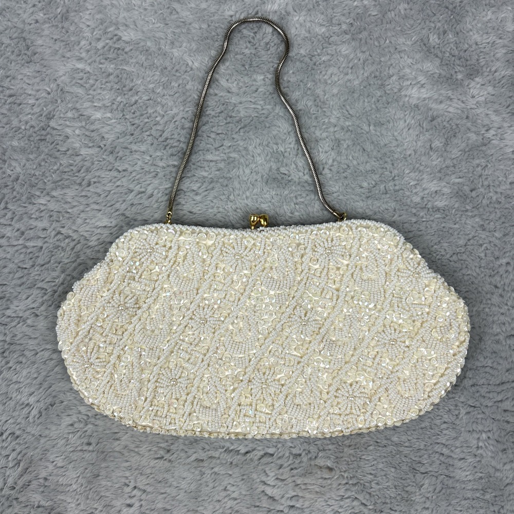 Vintage Stylecraft Miami Elegant Beaded & Sequin Evening Clutch Handbag